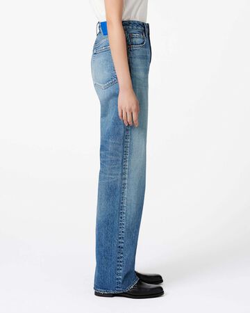 Damage Straight Jeans 11oz Medium Indigo,MEDIUM INDIGO, small image number 1