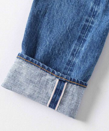 J301_MID CIRCLE Straight 14.8oz American Cotton Vintage Selvedge Jeans (Wash),MEDIUM INDIGO, small image number 10