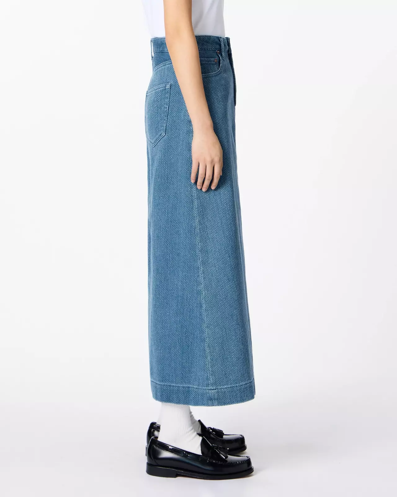 WOMEN | Sashiko Skirt,MEDIUM INDIGO, large image number 1