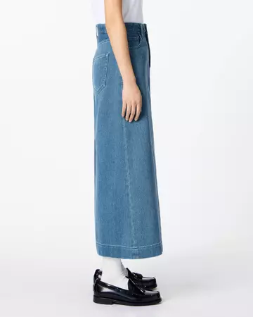 WOMEN | Sashiko Skirt,MEDIUM INDIGO, large image number 1