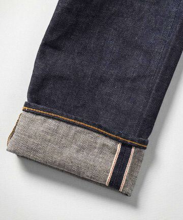 J204 CIRCLE Tapered 12.5oz African Cotton Vintage Selvedge Jeans,INDIGO, small image number 5