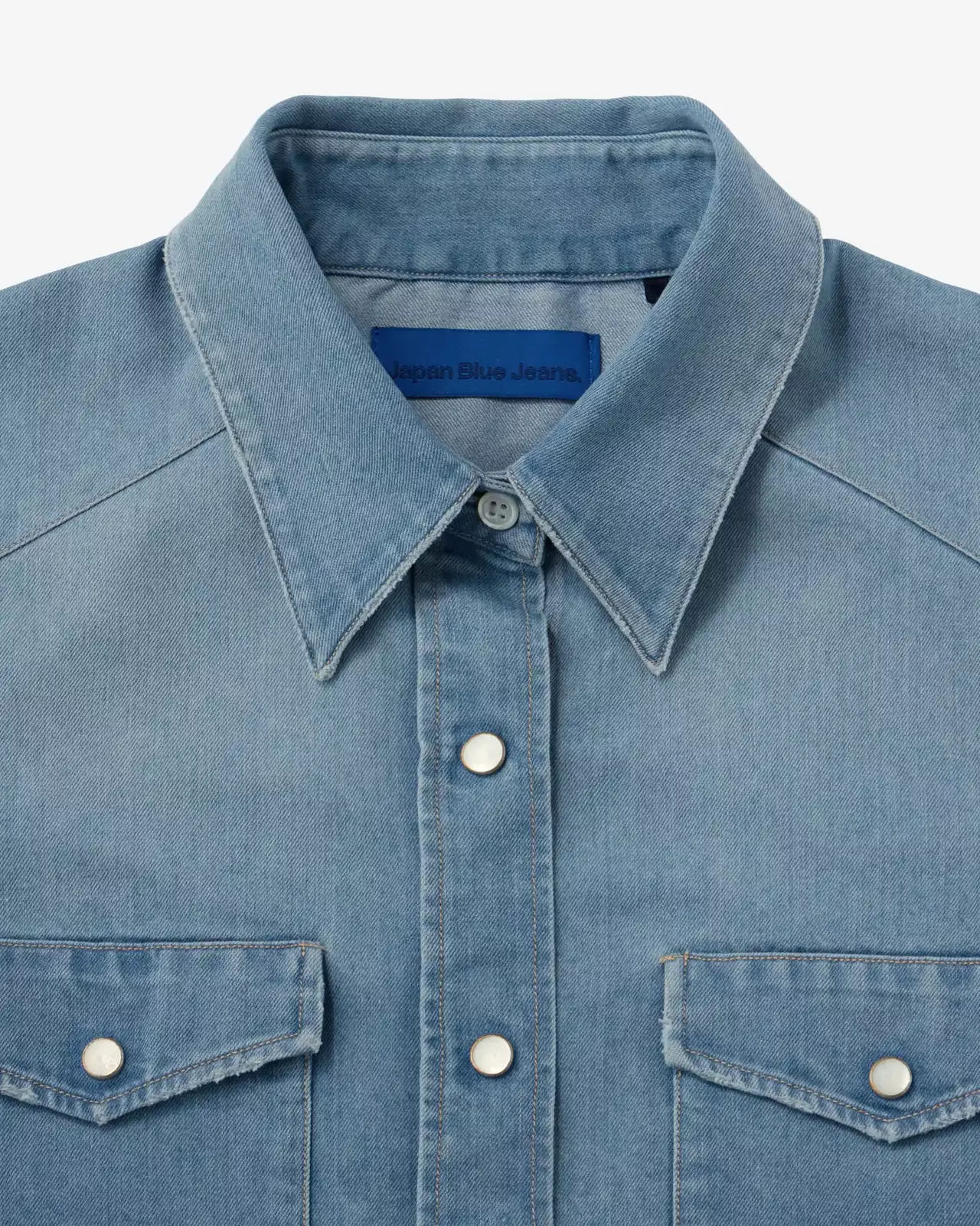 WOMEN | Light Denim Western Shirt 7oz Medium Indigo,MEDIUM INDIGO, large image number 7