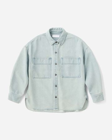 Light Denim Shirt 9oz,LIGHT INDIGO, small image number 3