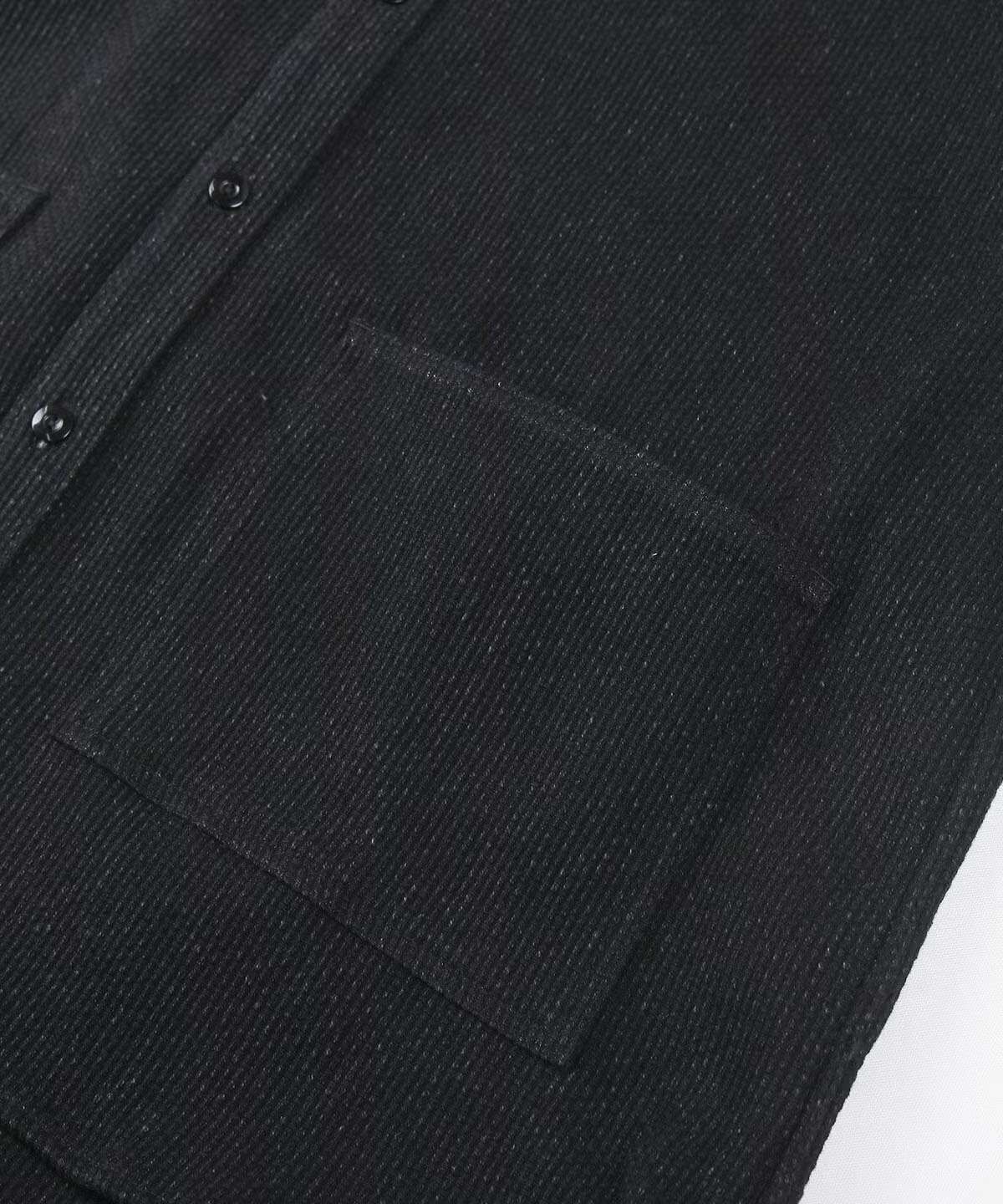 Sashiko Black Big Shirt Jacket