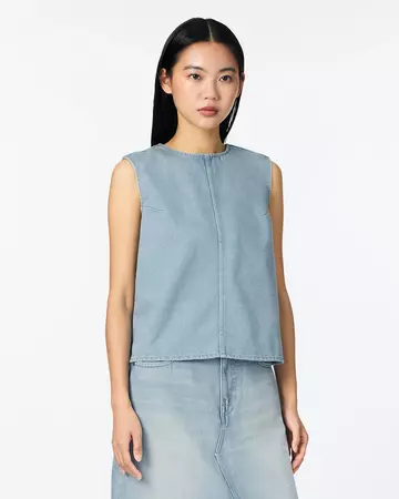 WOMEN | Light Denim NS shirt 9oz Light Indigo,LIGHT INDIGO, large image number 1