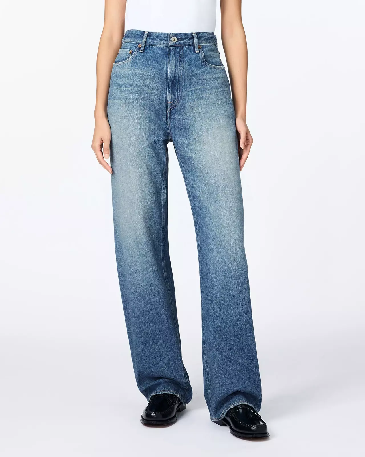 WOMEN | Selvedge Straight Jeans 12oz Medium Indigo,MEDIUM INDIGO, large image number 0