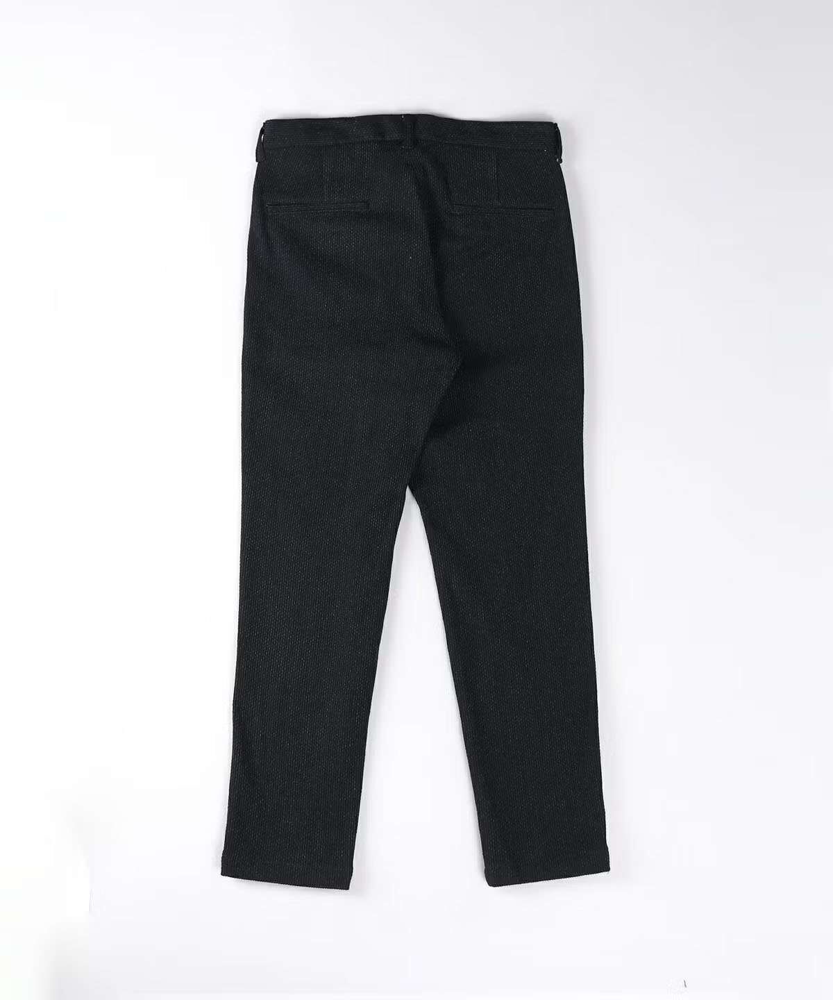 Sashiko Black Easy Tapered Pants