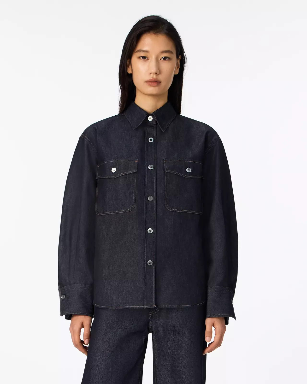 WOMEN | Light Denim Work Shirt 7oz Rigid,RIGID, large image number 4