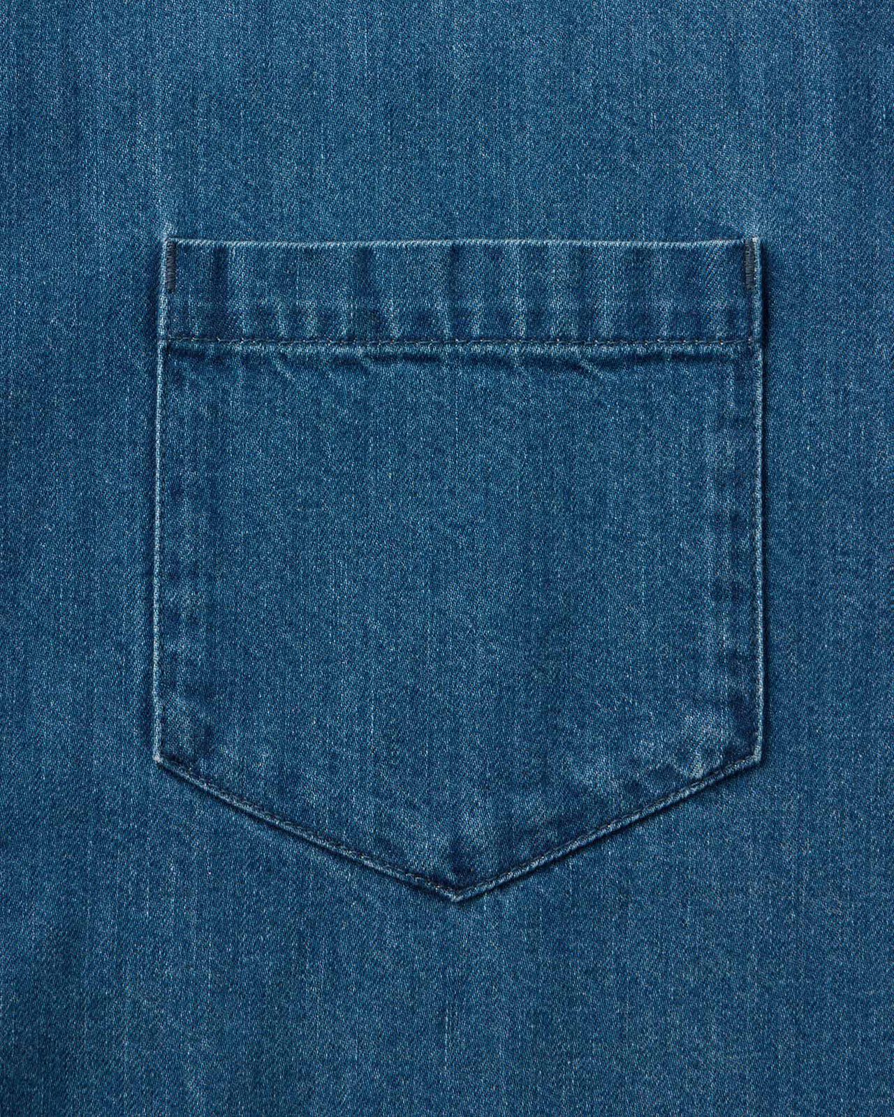 Light Denim Shirt 7oz,MEDIUM INDIGO, large image number 5