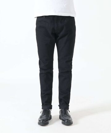 J214 14oz Black Tapered Selvedge Jeans,BLACK, small image number 0