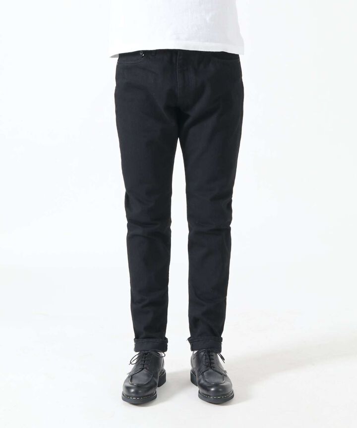 J214 14oz Black Tapered Selvedge Jeans,, medium