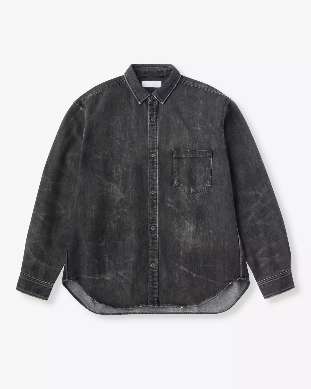 MEN | Light Relax Fit L/S Shirt 9oz Washed Black,WASHED BLACK, large image number 4