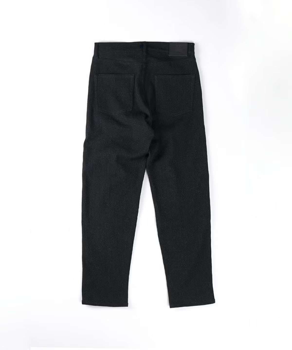 Sashiko Black Wide Tapered 5P Pants