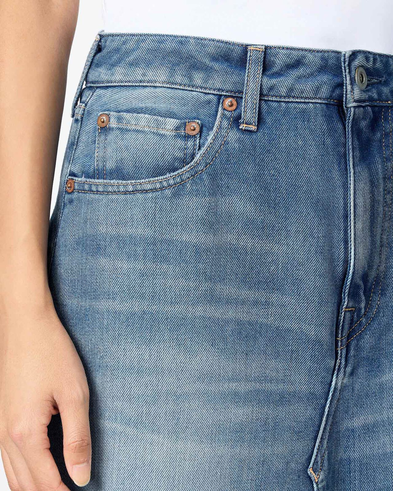 WOMEN | Light Denim Skirt 9oz Medium Indigo,MEDIUM INDIGO, large image number 3