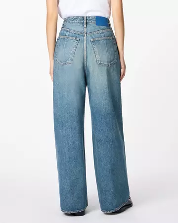 WOMEN | Damage Loose Jeans 11oz Medium Indigo,MEDIUM INDIGO, large image number 2