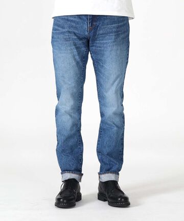 J301_MID CIRCLE Straight 14.8oz American Cotton Vintage Selvedge Jeans (Wash),MEDIUM INDIGO, small image number 0