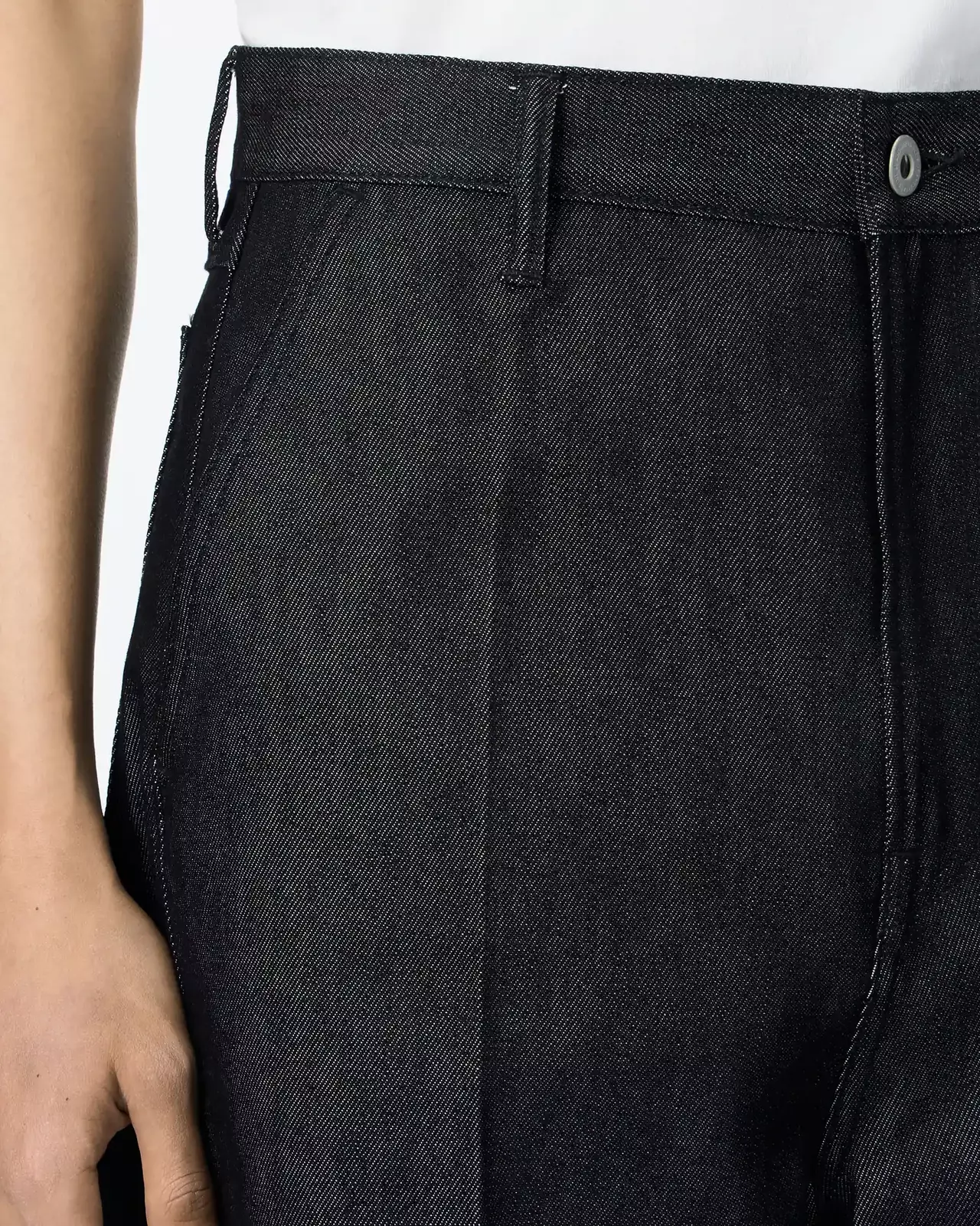 MEN | Light Wide Press Trousers 9oz Black,BLACK, large image number 3