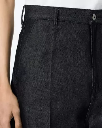 MEN | Light Wide Press Trousers 9oz Black,BLACK, large image number 3