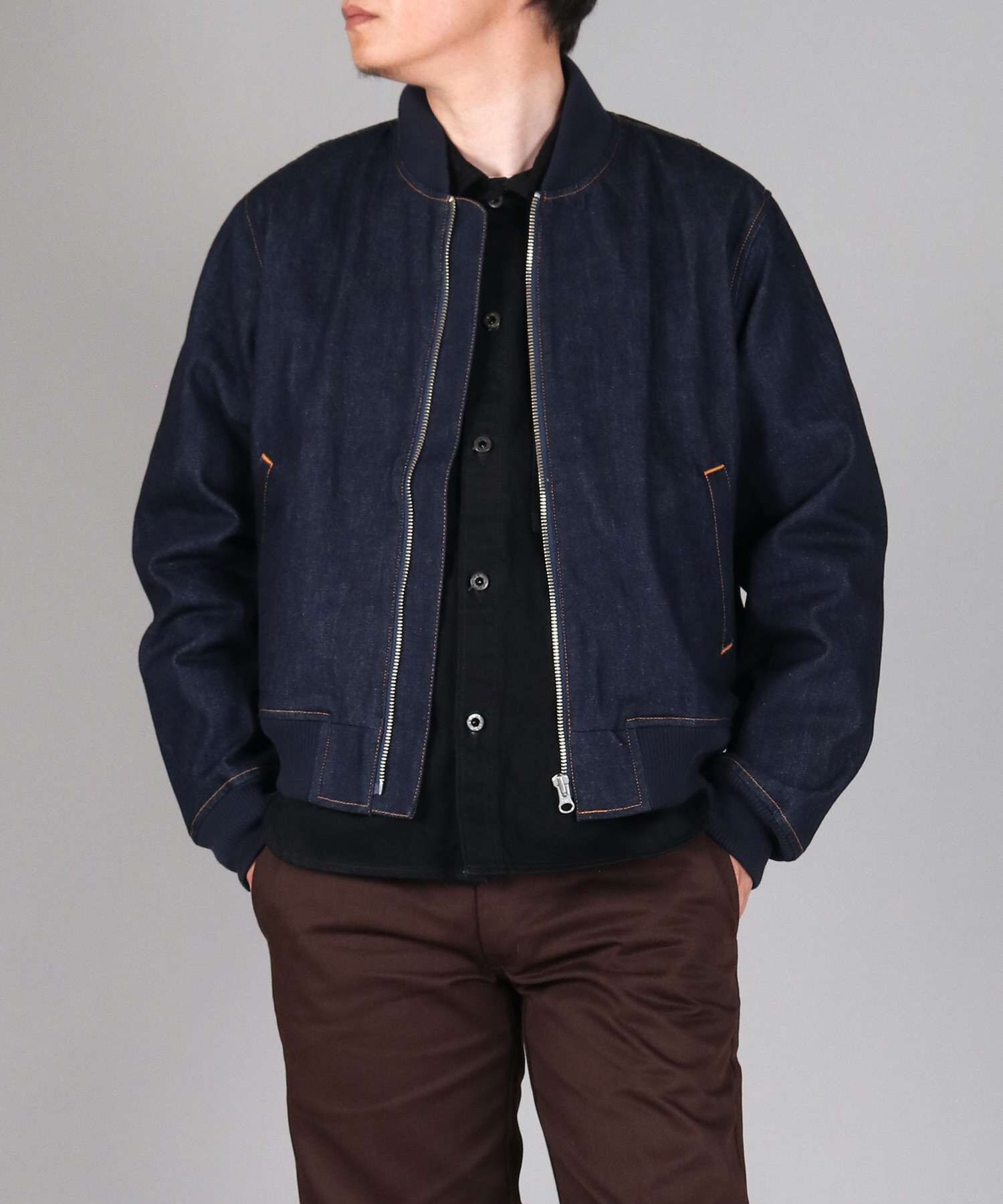 Lサイズ JAPAN BLUE JEANS Bomber Jacket 11.5oz Denim Bomber Jacket