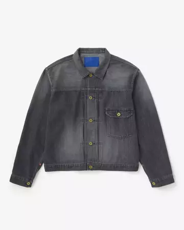 MEN | Light Type 1 Denim Jacket 9oz Washed Black,WASHED BLACK, large image number 4
