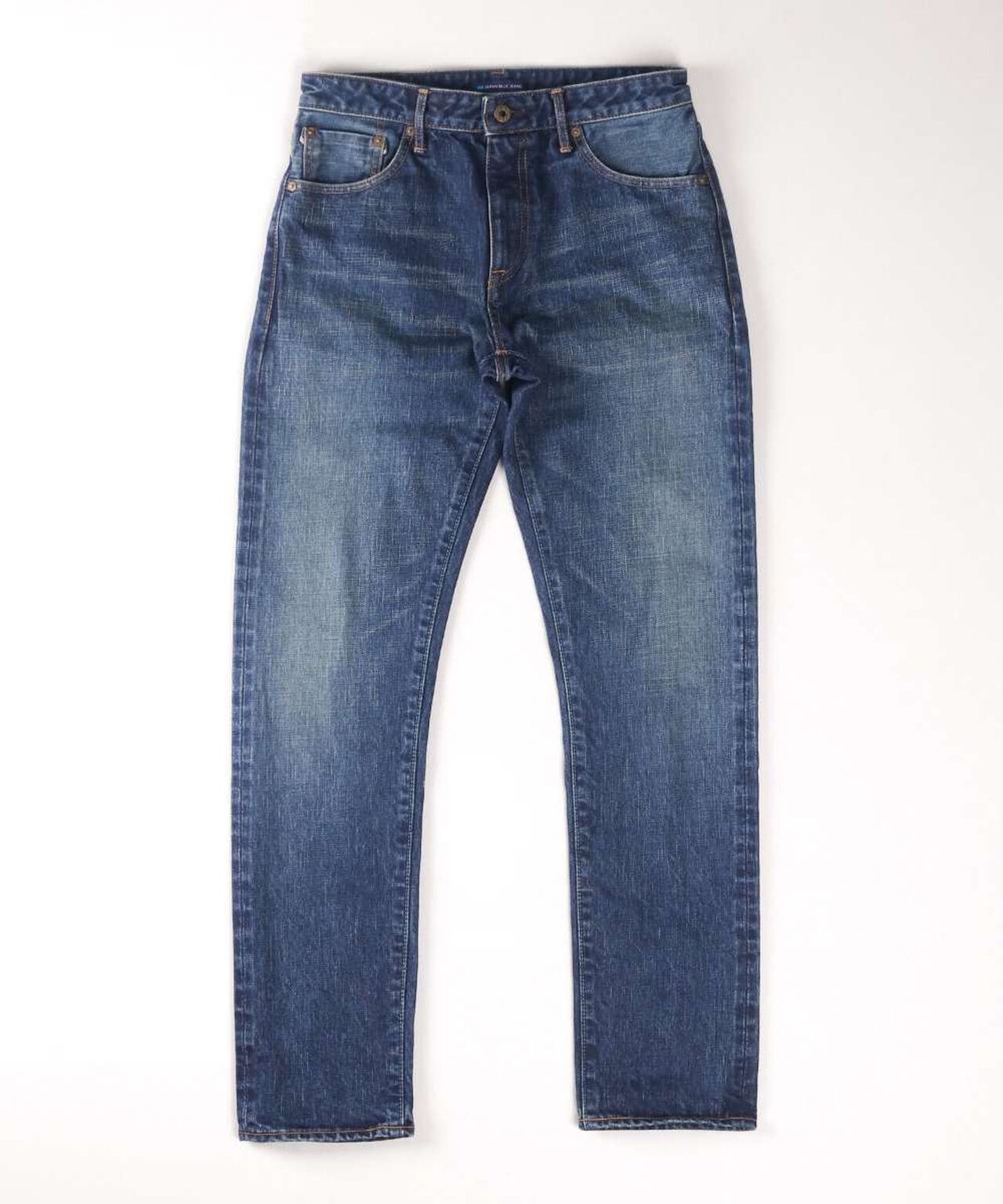 J301(D01) 14.8oz US Cotton Straight Selvedge Jeans (Aging Wash)-DID-34,DARK INDIGO, large image number 5