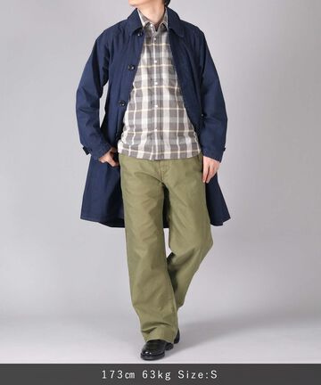 Sulphur Dyed Back Satin Wide Trousers,OLIVE, large image number 18