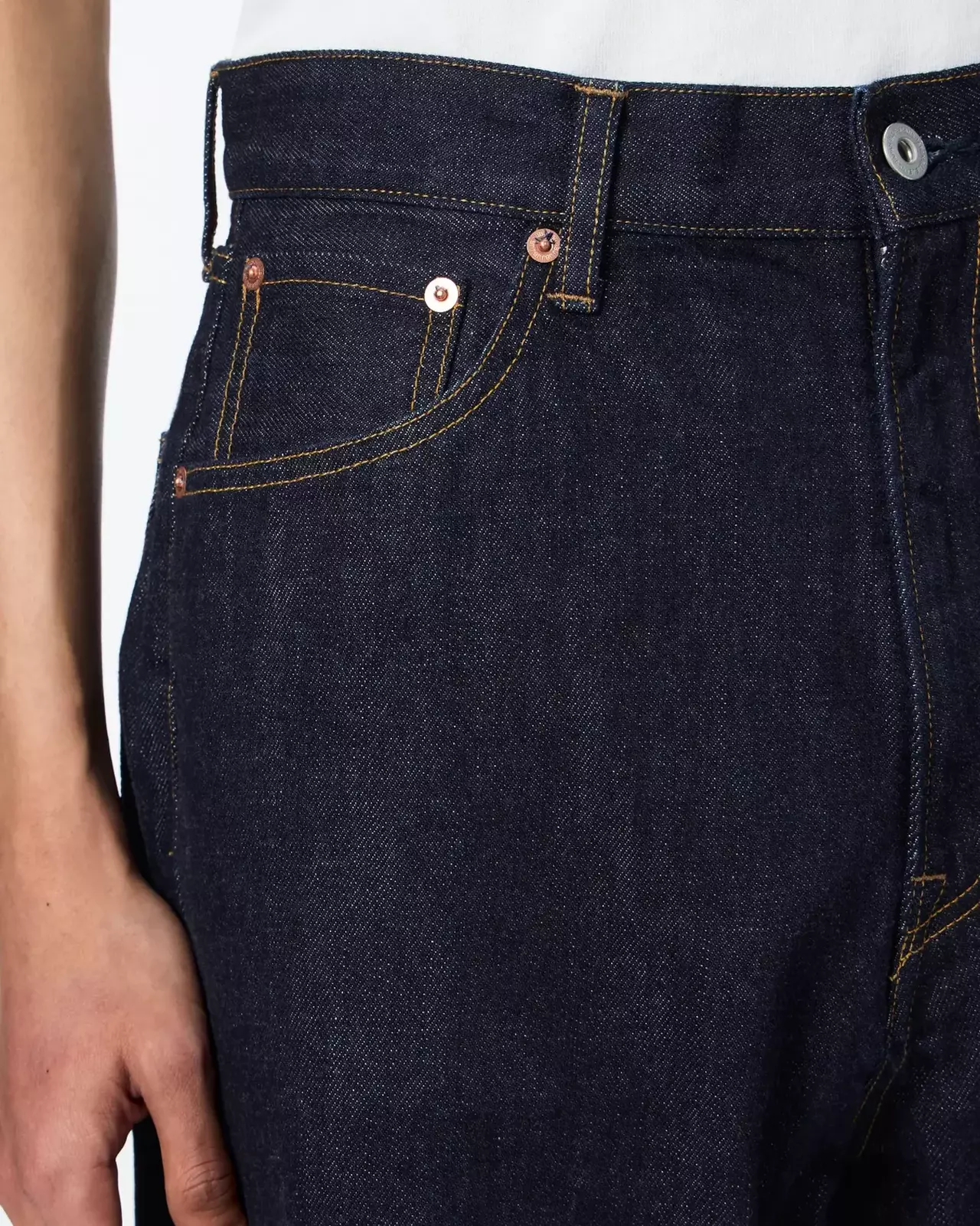MEN | Selvedge Loose Jeans 16oz,INDIGO, large image number 3