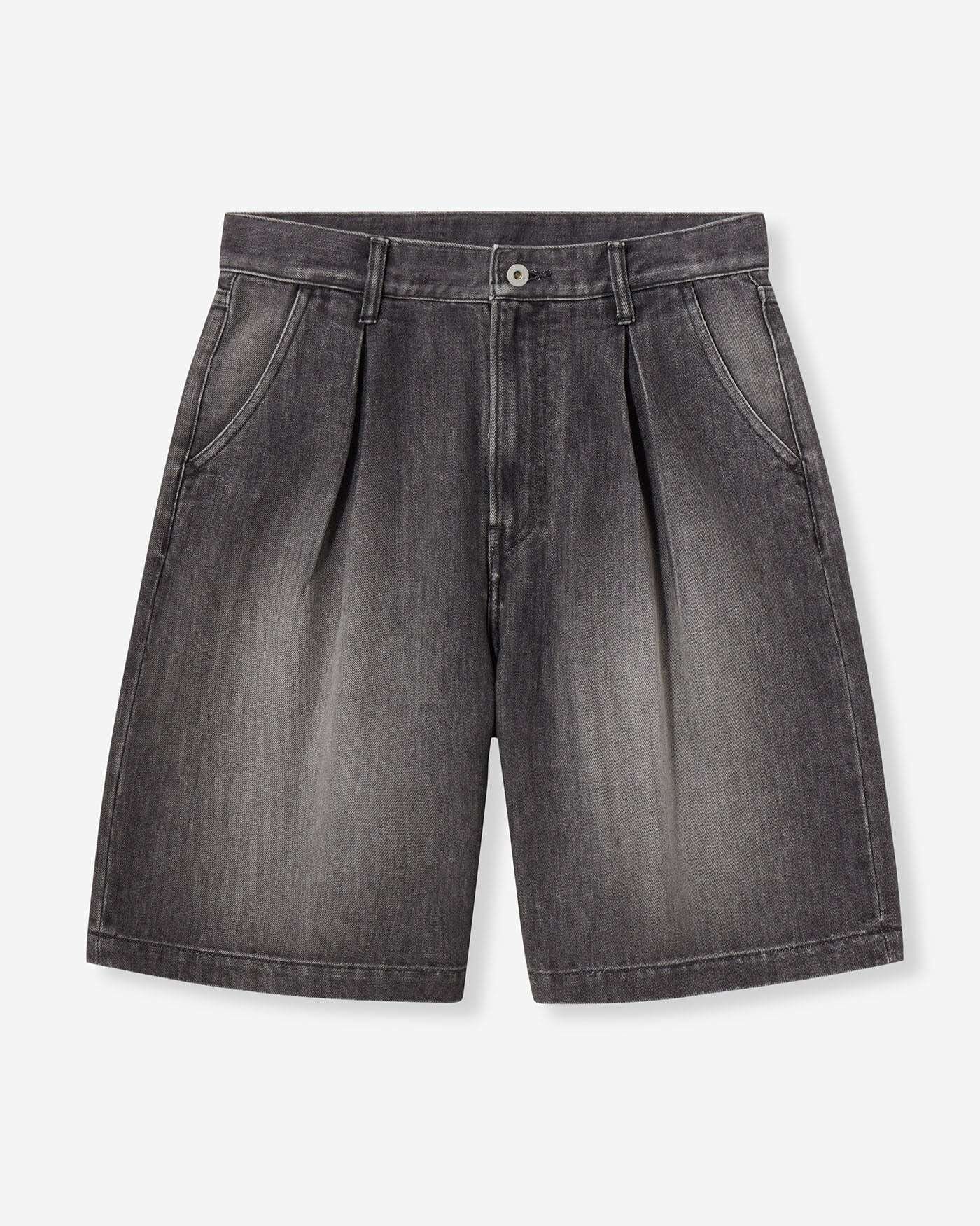 MEN | Light Tuck Shorts 9oz Washed Black