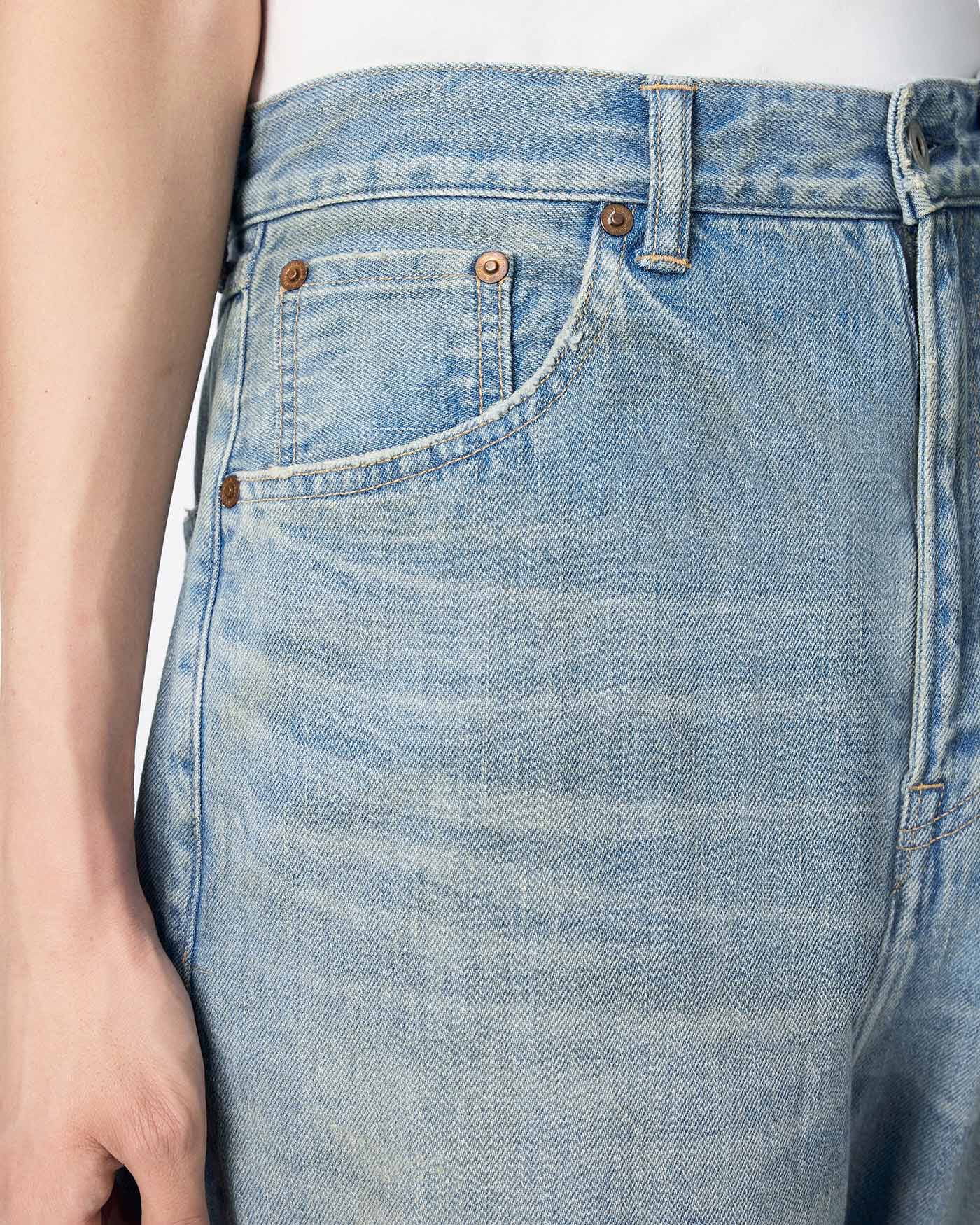 モ*郎様 Japan Blue Jeans Skew Wide Jeans ワイ MEN | ReDESIGN Skew Wide Jeans 12oz Light Indigo