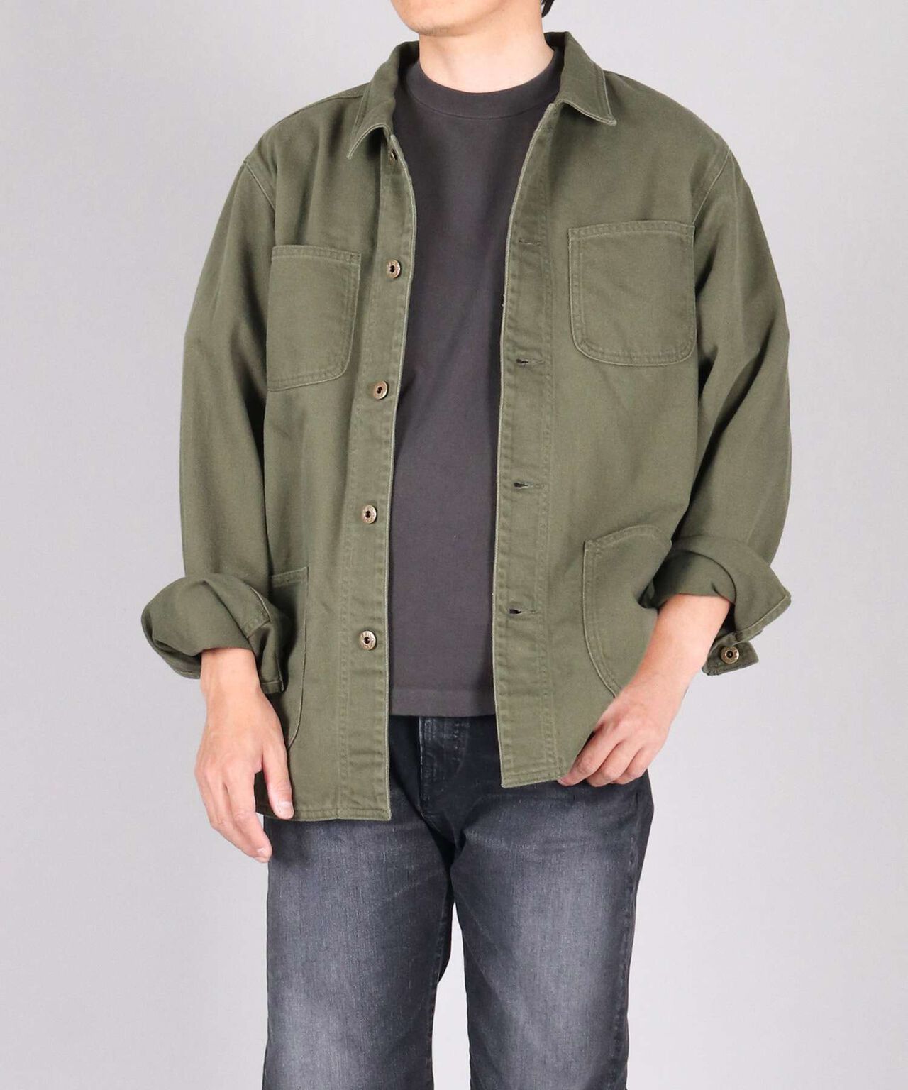 Organic Drill Coverall Jacket,NATURAL, large image number 12