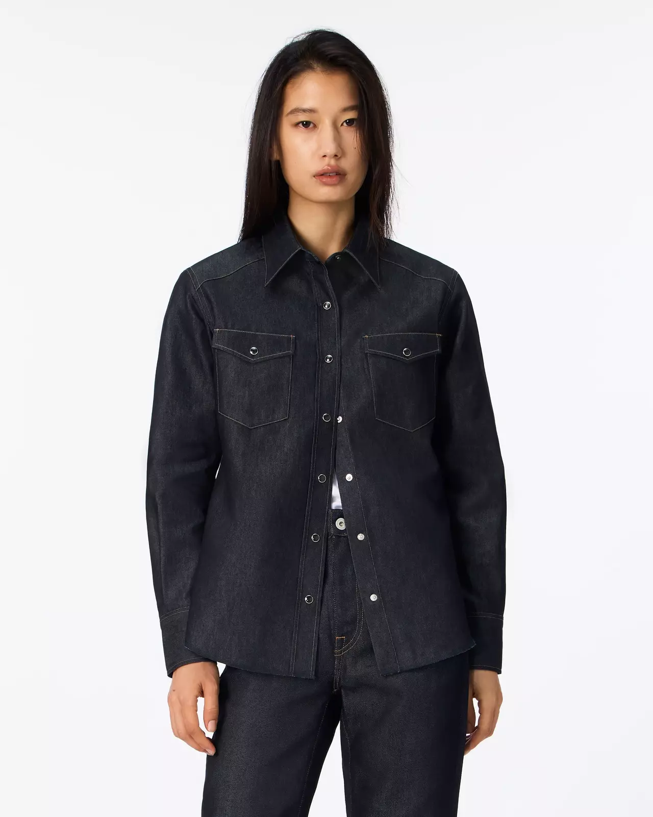 WOMEN | Light Denim Western Shirt 7oz Rigid,RIGID, large image number 0
