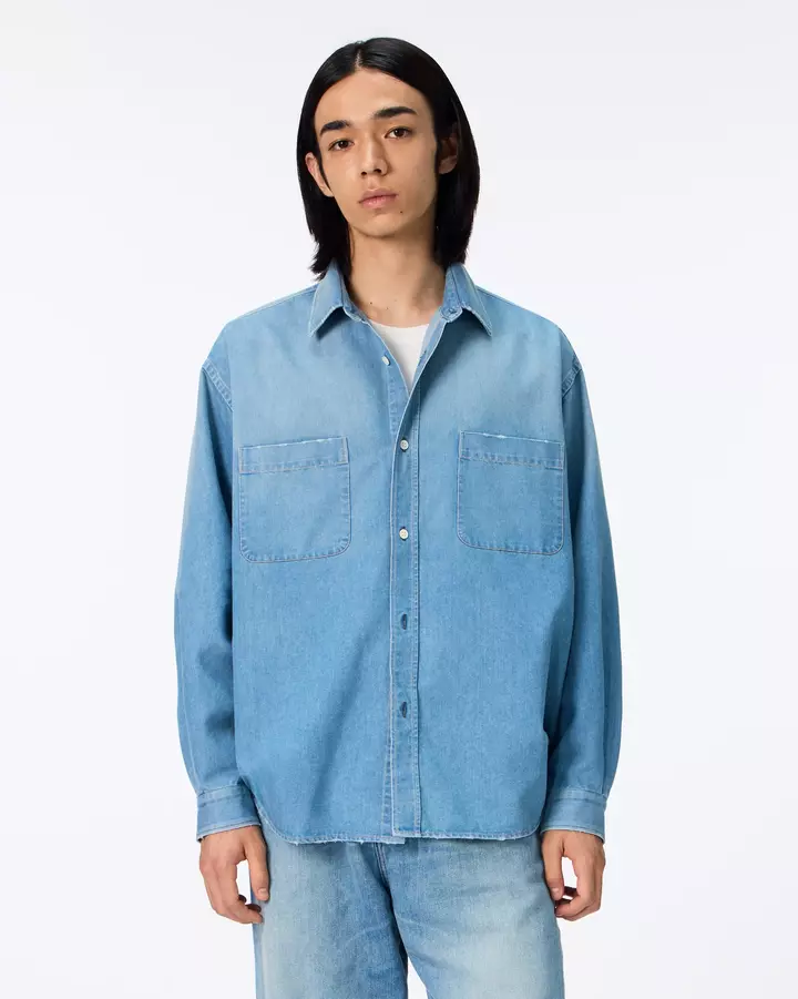 MEN | Light Denim Relax Shirt 7oz Medium Indigo,, medium