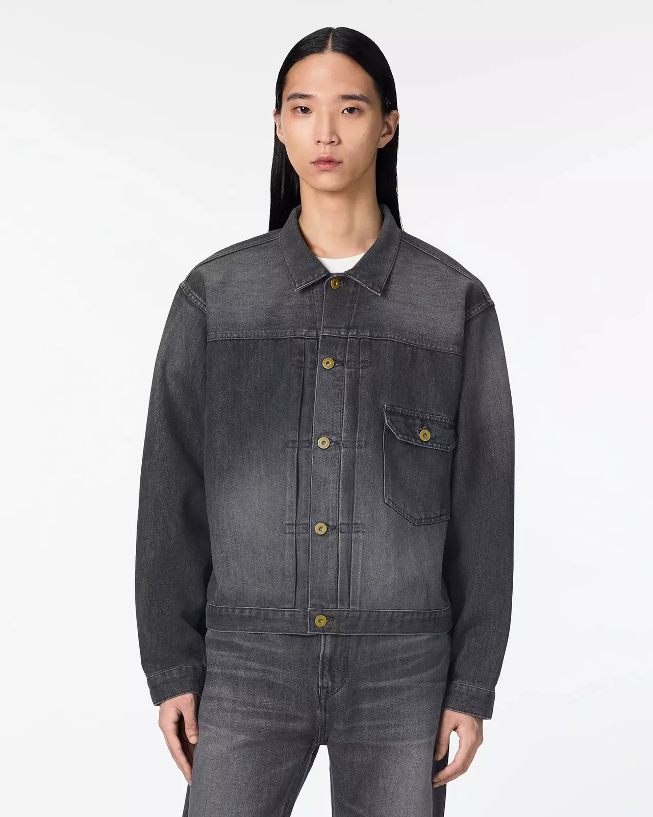 MEN | Light Type 1 Denim Jacket 9oz Washed Black,WASHED BLACK, large image number 0