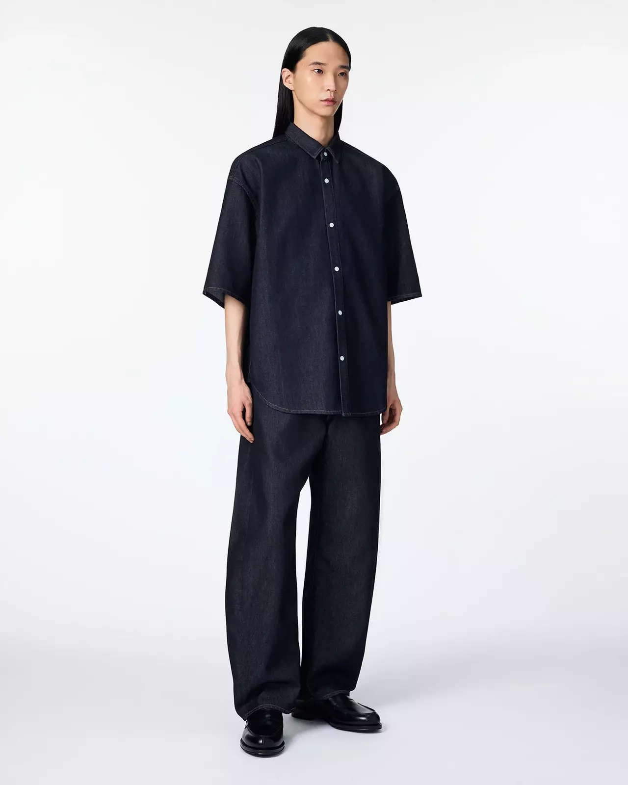 MEN | Light Oversized S/S Shirt 9oz,INDIGO, large image number 3