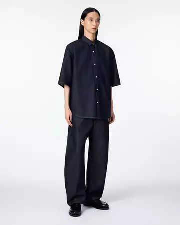 MEN | Light Oversized S/S Shirt 9oz,INDIGO, large image number 3