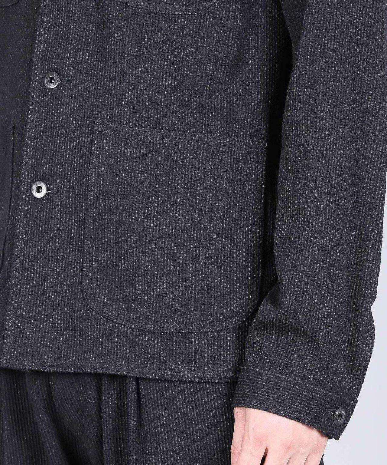Sashiko Black Coverall Jacket,BLACK, large image number 3