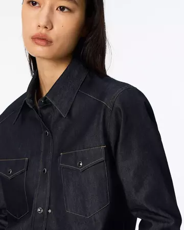 WOMEN | Light Denim Western Shirt 7oz Rigid,RIGID, large image number 3