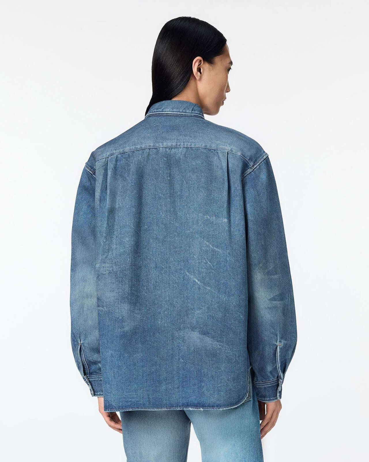 MEN | Light Relax Fit L/S Shirt 9oz Medium Indigo,MEDIUM INDIGO, large image number 2