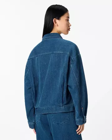 WOMEN | Sashiko Jacket,DARK INDIGO, large image number 2