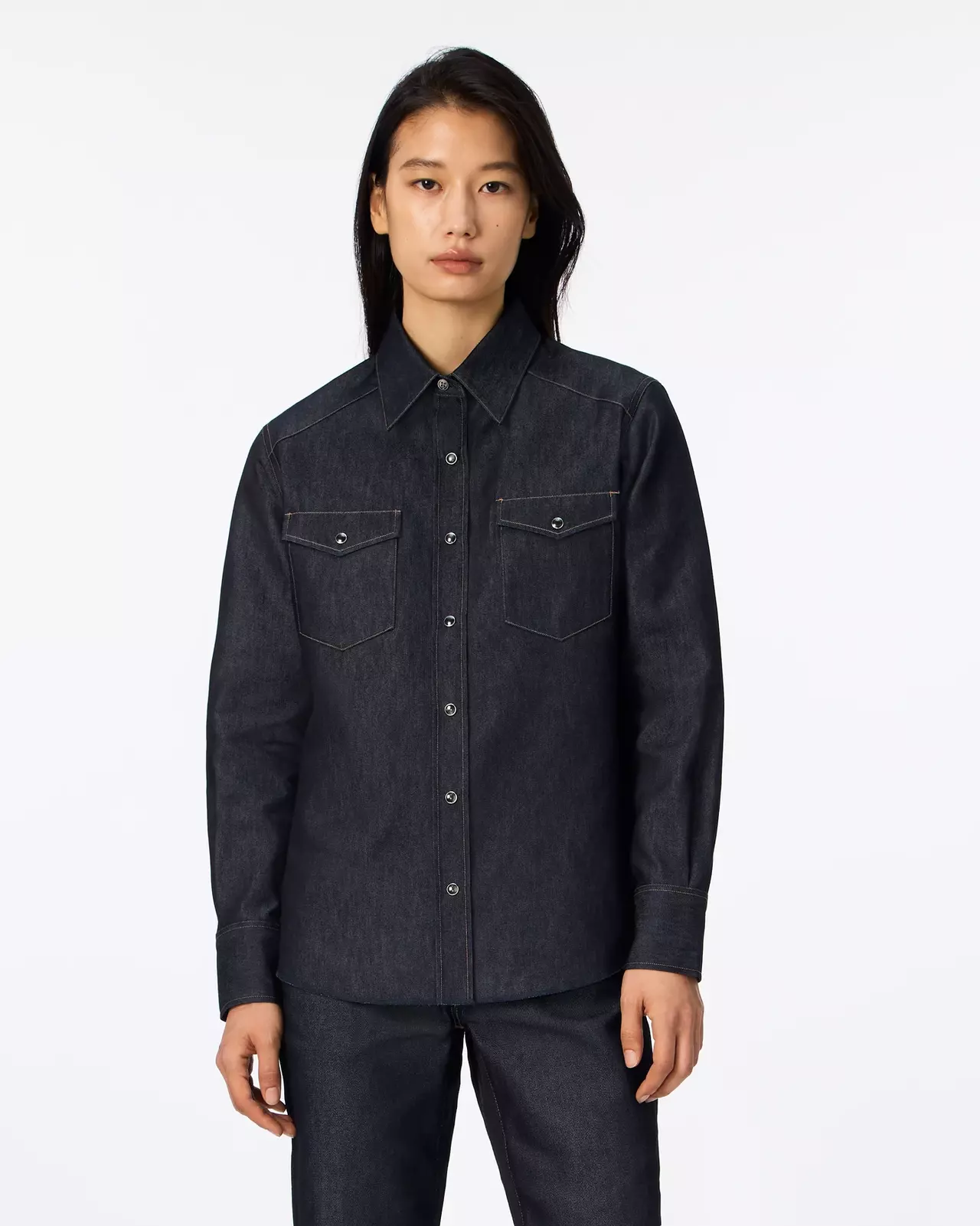 WOMEN | Light Denim Western Shirt 7oz Rigid,RIGID, large image number 5