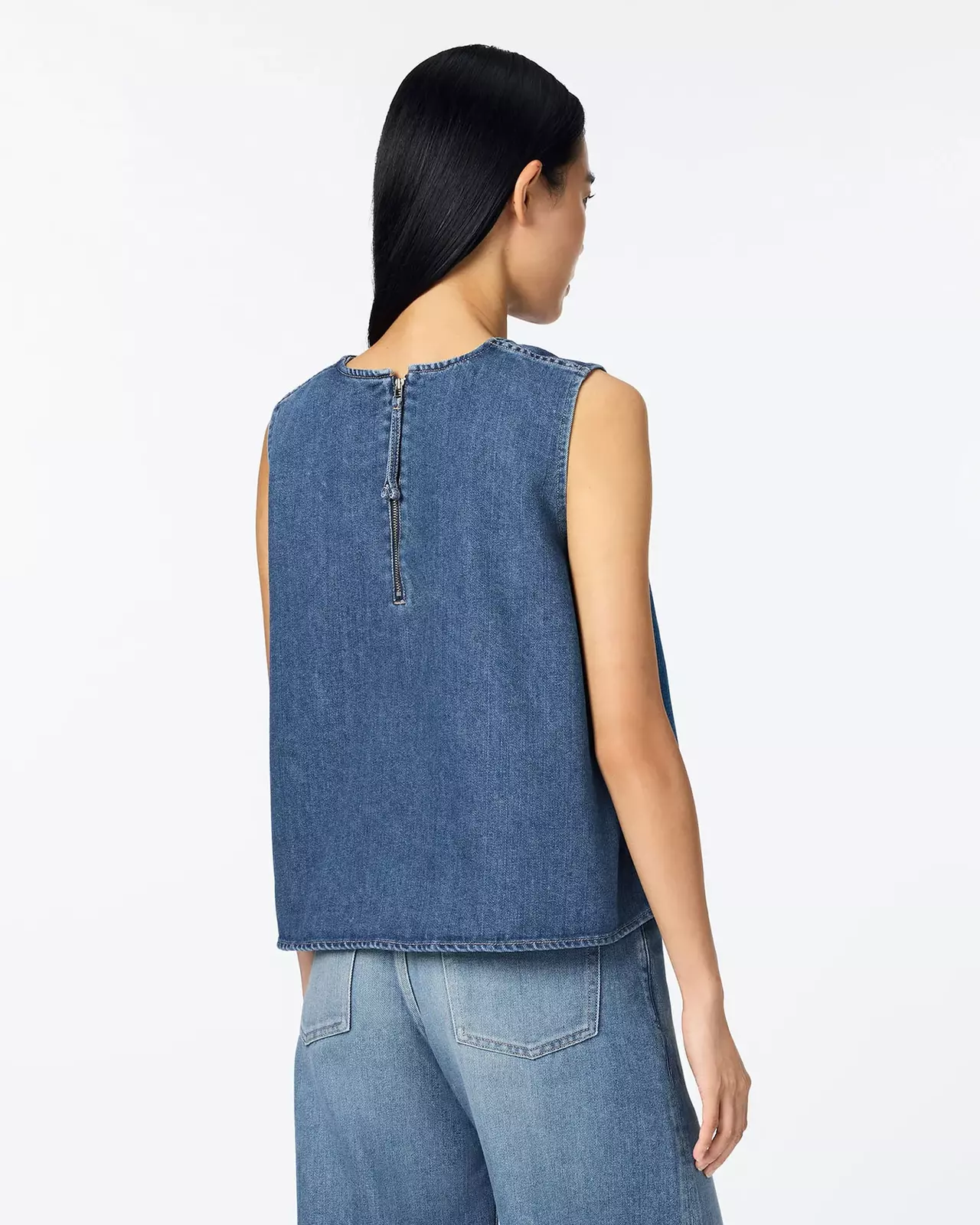 WOMEN | Light Denim NS shirt 9oz Medium Indigo,MEDIUM INDIGO, large image number 2