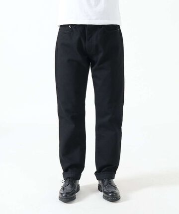 J414 14oz Black Classic Straight Selvedge Jeans,BLACK, small image number 0
