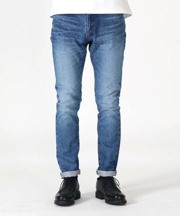 J201_MID CIRCLE Tapered 14.8oz American Cotton Vintage Selvedge Jeans (Wash),MEDIUM INDIGO, large image number 0