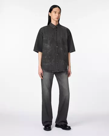 MEN | Light Oversized S/S Shirt 9oz Washed Black,WASHED BLACK, large image number 3