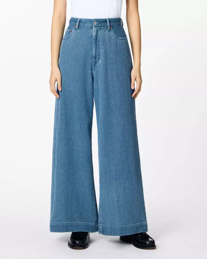WOMEN | Sashiko Loose Pants Dark Indigo