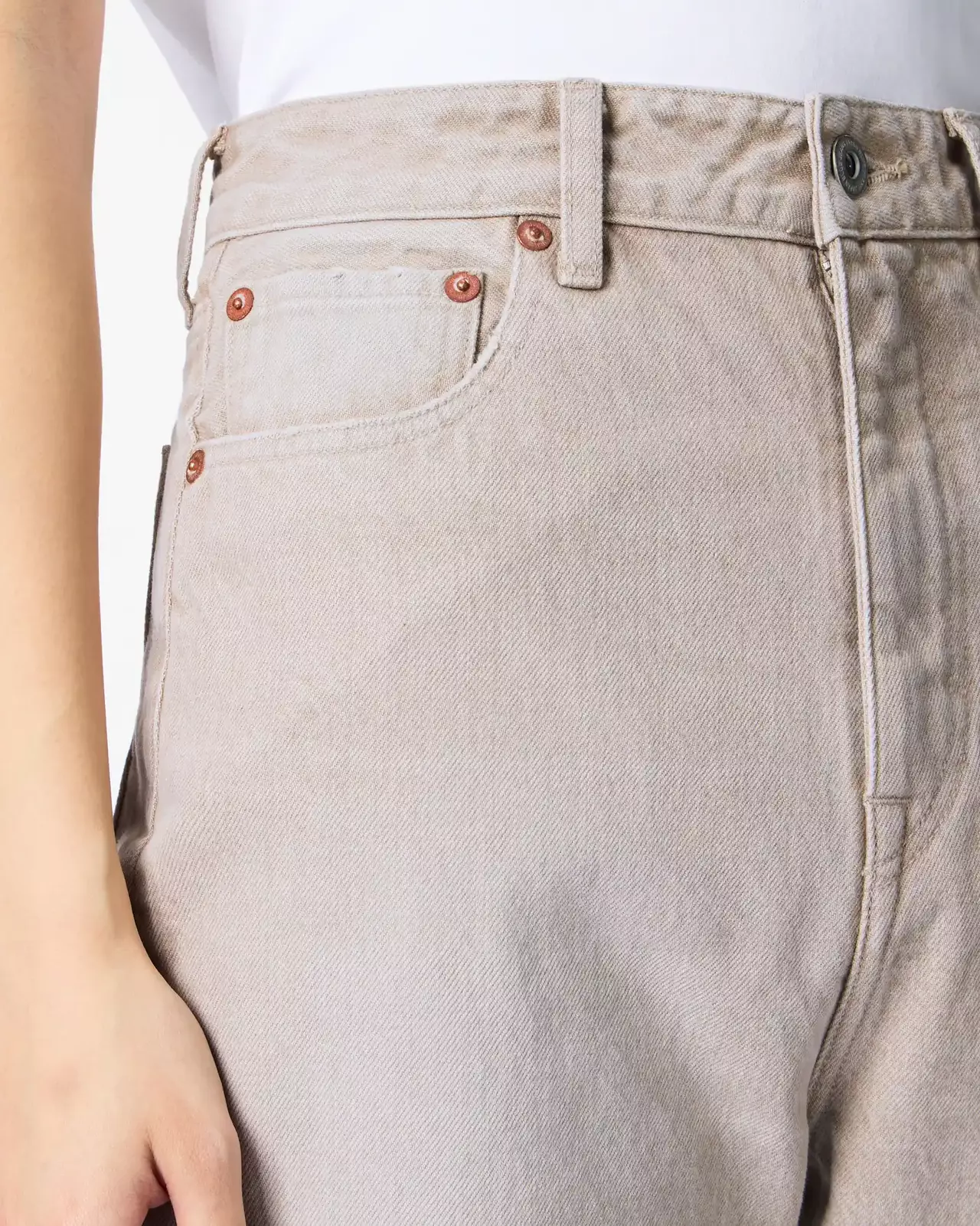 WOMEN | Straight Jeans 13.5oz Beige,BEIGE, large image number 3
