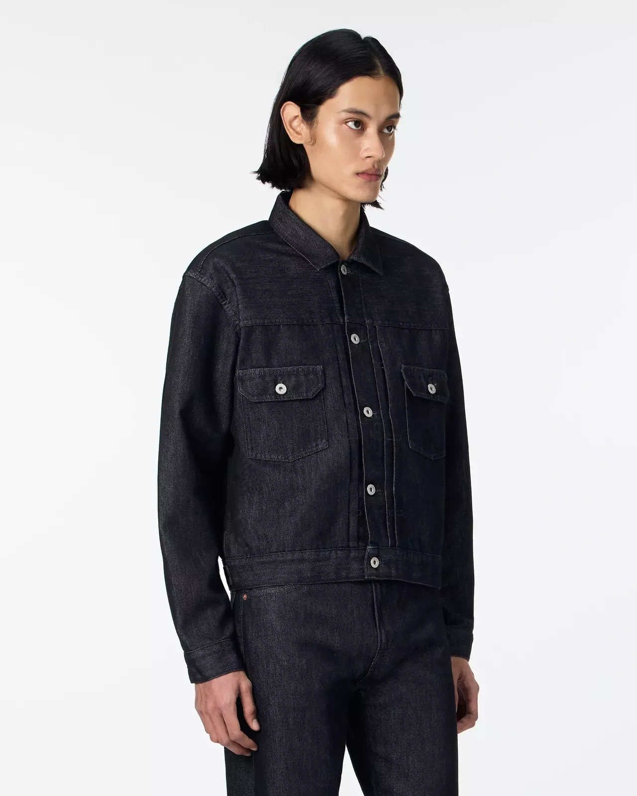 MEN | Light Type 2 Denim Jacket 9oz Black,BLACK, large image number 1