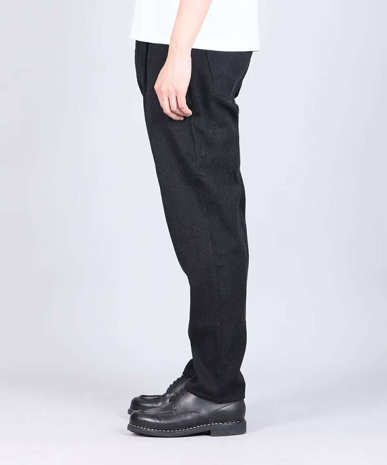 Sashiko Black Wide Tapered 5P Pants,BLACK, large image number 2