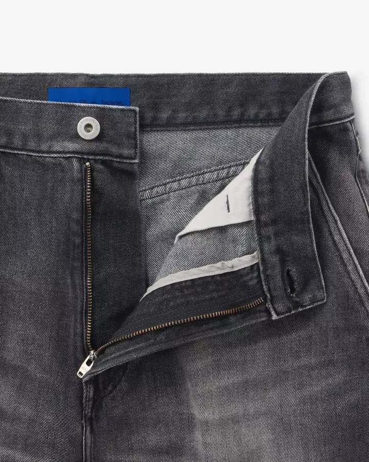 MEN | Light Wide Press Trousers 9oz Washed Black