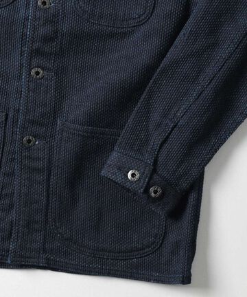 Sashiko Coverall Jacket,INDIGO, large image number 6